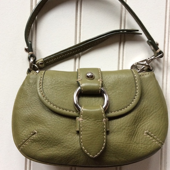 Banana Republic Green Leather Handbag /Wristlet - Picture 5 of 13